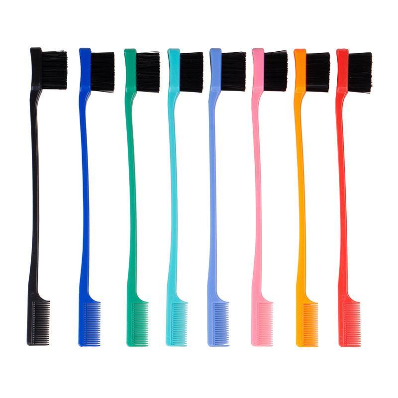 Product Introduction of 1pc of hair care comb double-sided edge control brush suitable for hair care comb tools Special for real hair wigs（Random colour delivery） 4