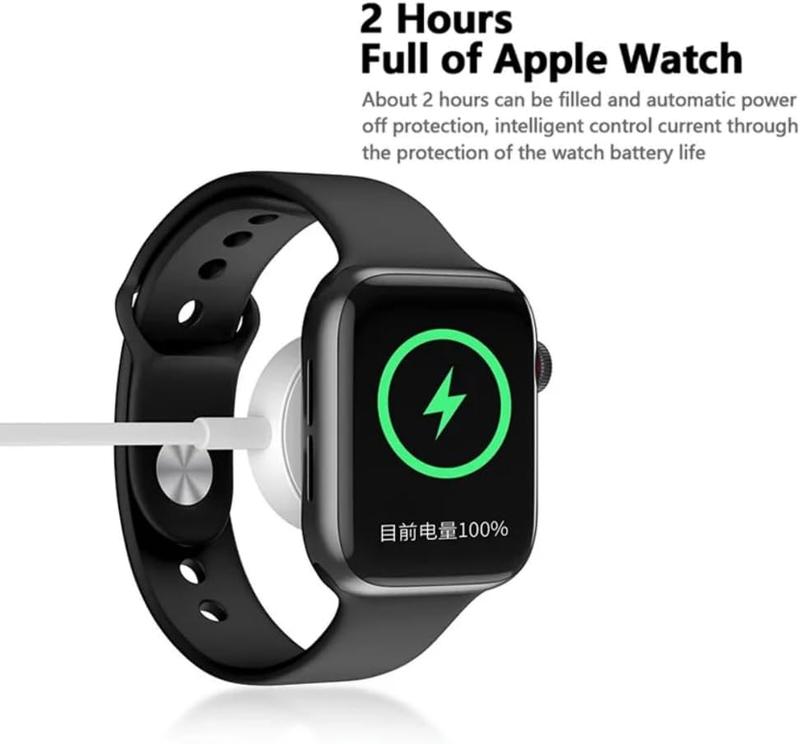 Product Introduction of Ven Dens for apple Watch Charger to USB-C Fast Wireless Magnetic Portable Compatible with Apple Watch Series 9 8 SE Ultra,Ultra2,38/40/42/44mm(1 m),white Wearable 1
