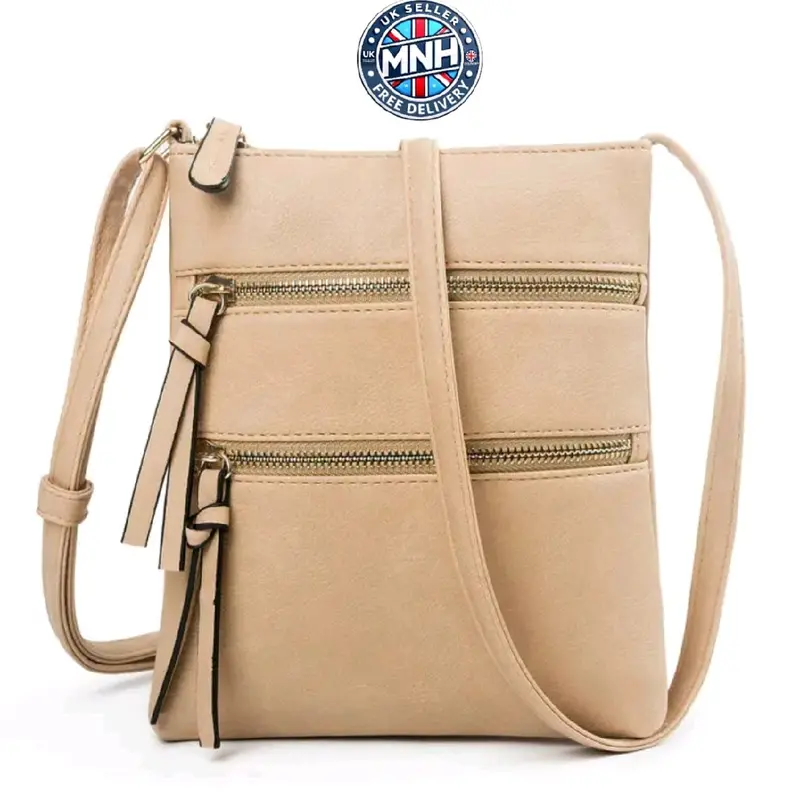 Ladies Leather Crossbody Messenger Bag with Zipper for Women 5