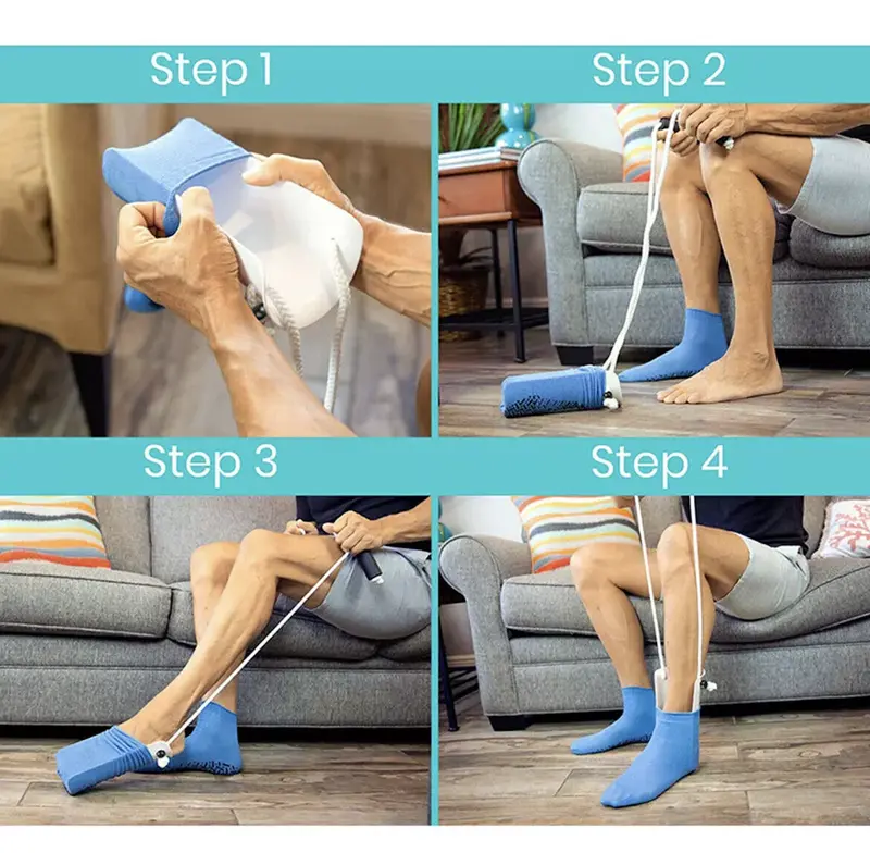 Sock Slider, Easy On/Easy Off Sock Aid Kit Helper Slider Without Bending,Strenching and Straining for Convenient Travel Comfort 8