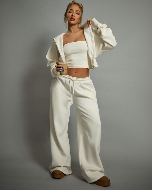 Drawstring Waist Wide Leg Joggers 4