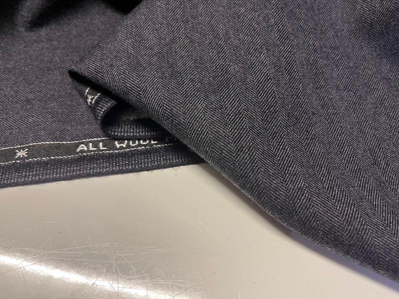NEW High Class Herringbone Heavy Universal All Wool Made In Huddersfield England Suiting Fabric 4