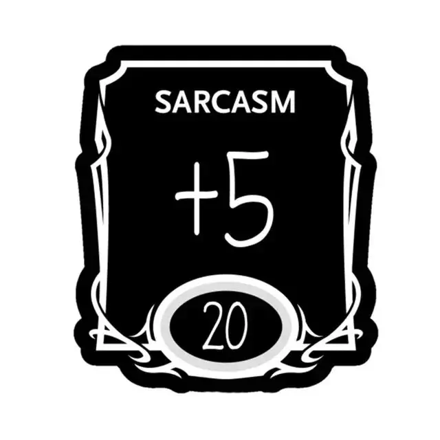 1 Pcs DnD Metal Pin Sarcasm +5 Black