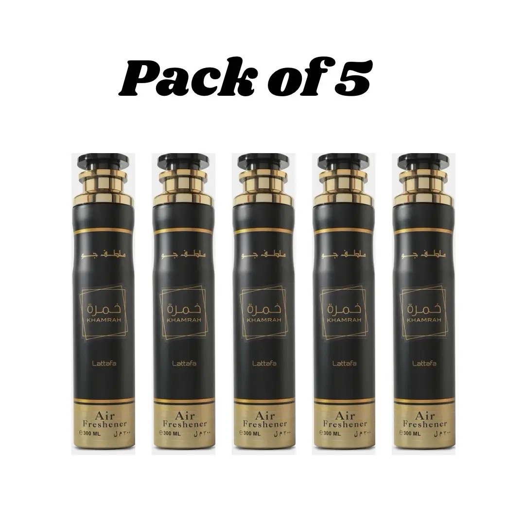 *5 PACK* Lattafa Khamrah 5 X 300ml Air Freshener Spray Luxury Scent for Car Home