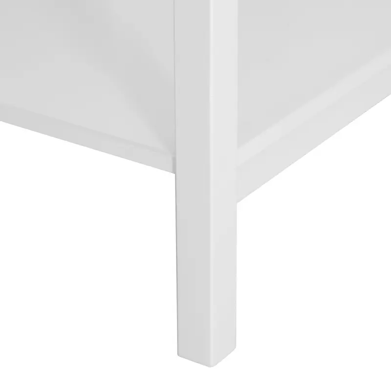HOMCOM White Bedside Table, Wooden Side Table, Nightstand, Bedside Cabinet with Drawer and Storage Shelf for Bedroom and Living Room, Set of 2 8