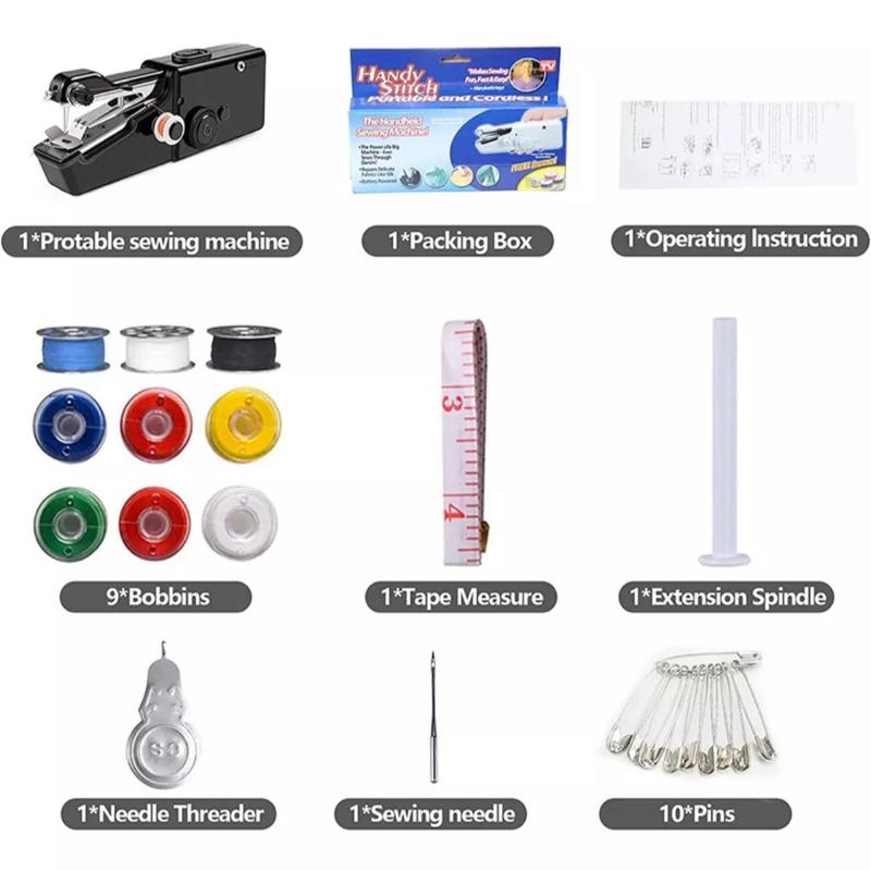 Mini Sewing Machine Handheld Cordless Hand Held Portable Easy Home Stitch Sew UK 1