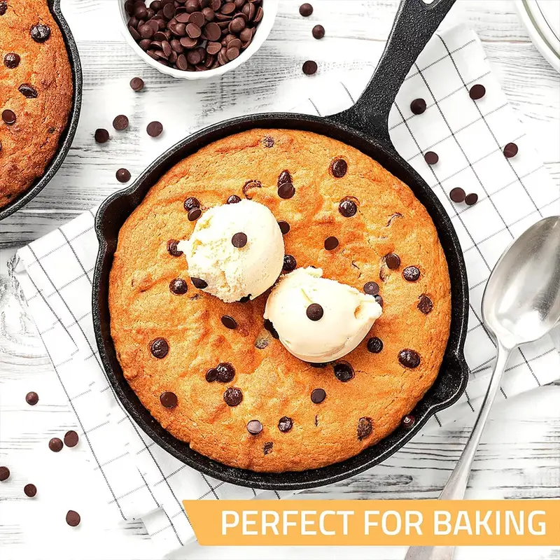 3 Piece Black Cast Iron Skillet Set- 3 sizes - 6",8",10" Cookware Pans 8