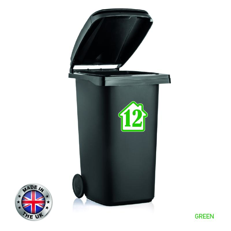 BIN02 Wheelie Bin Number sticker Rubbish Garbage Custom Rectangular Stickers  4 x 150mm x 150m Choose from 8 colours and choose your number waterproof laminated bin caravan house numbers Decor Decorative Set 4