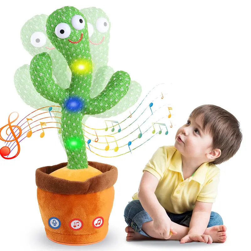 1pc-Premium Quality Dancing Talking Cactus Toys For Baby Boys And Girls, Fastest Delivery Singing Mimicking Recording Repeating What You Say Sunny Cactus Up Plus Halloween , christmas, party , free deliver 0