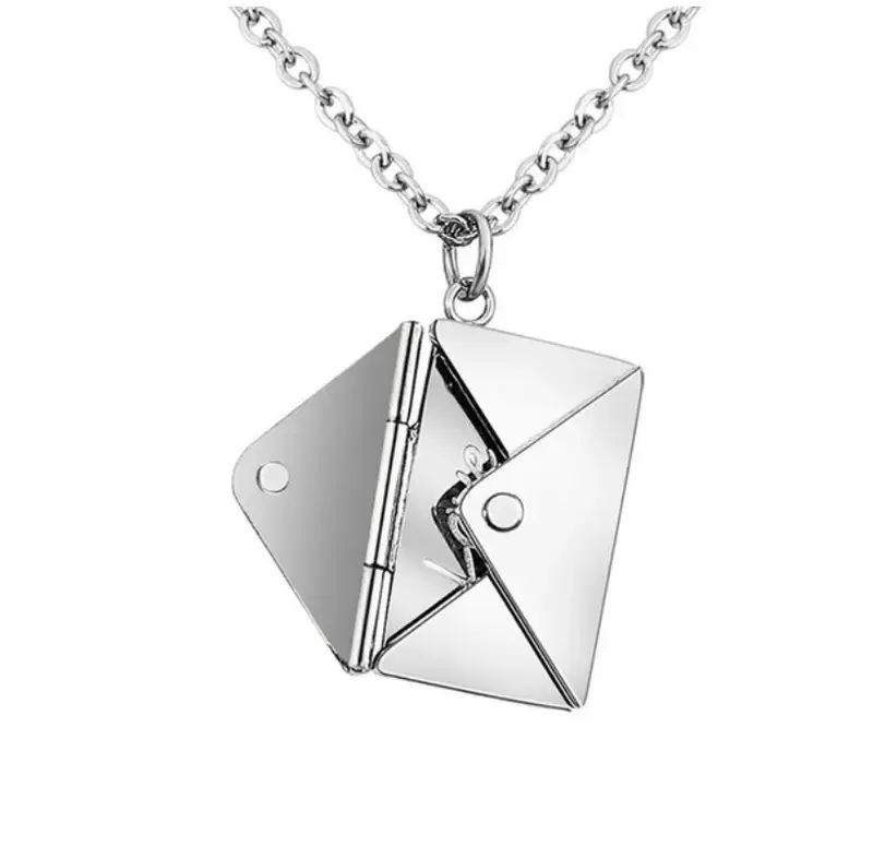 Silver, Rose Gold or Gold Pendant Envelope Love Gift Necklace Jewellery Gift Present Birthday Anniversary 2