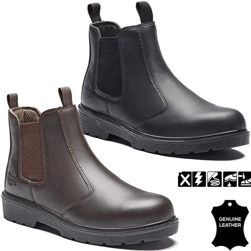 MENS LADIES DEALER CHELSEA STEEL TOE CAP SAFETY LEATHER BOOTS WORK SHOES SIZE 0