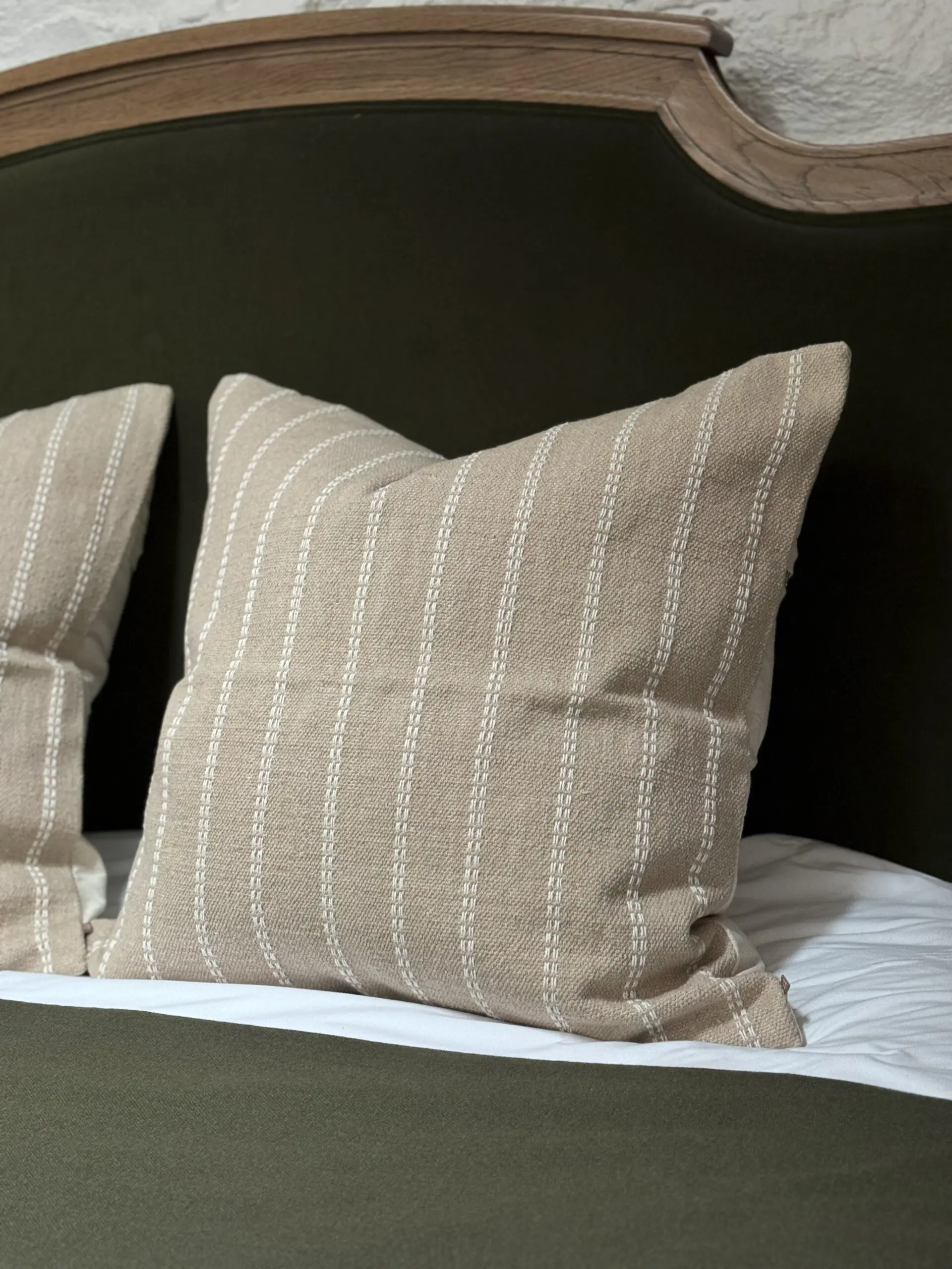 Ellenvale Interiors India Beige Stripe Cushion - Soft Furnishings for Your Home