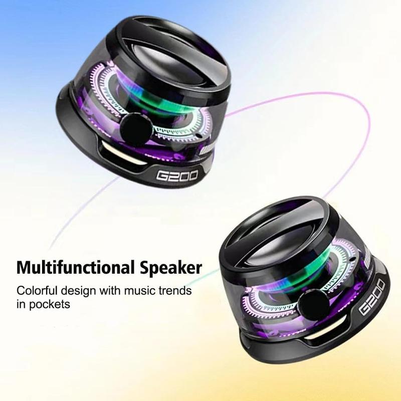 Magnetic Bluetooth Speaker, G200 Magnetic Bluetooth Speaker 5W Mini Portable Bluetooth Speaker Magnetic Phone Stand Speaker Bluetooth audio for Outdoor Travel and party (black) Smartphone 5