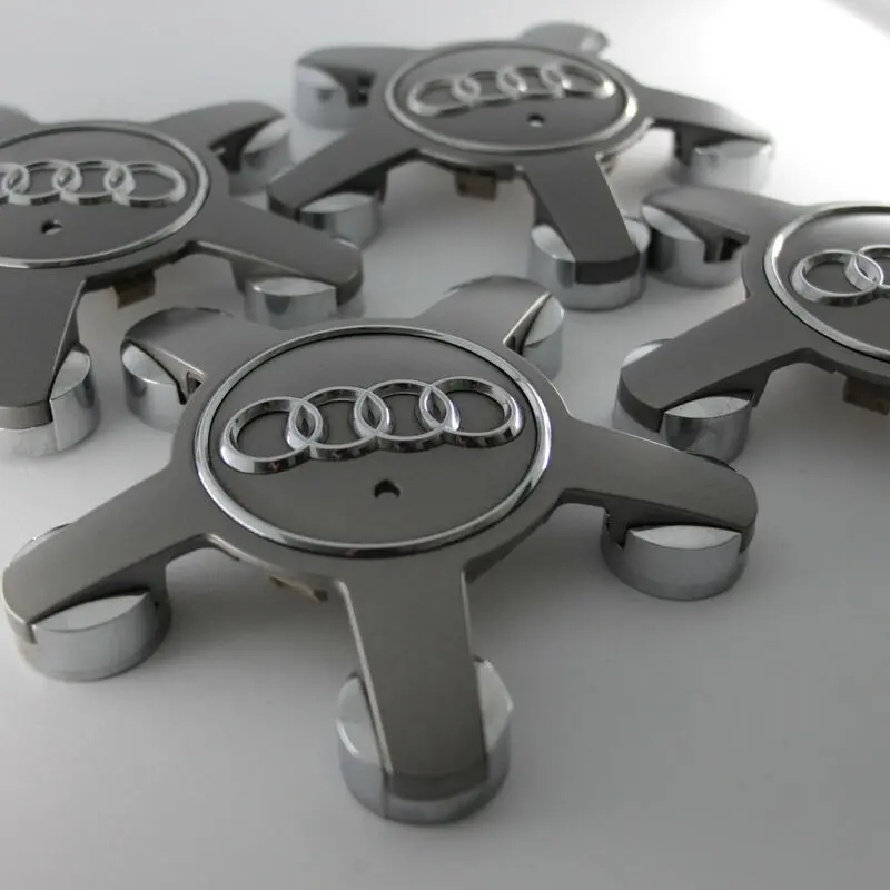 4 X Audi Center Hub Wheel Caps STAR Grey For Alloy WHEEL 135mm Fits AUDI A3 A4 A5 A6 1