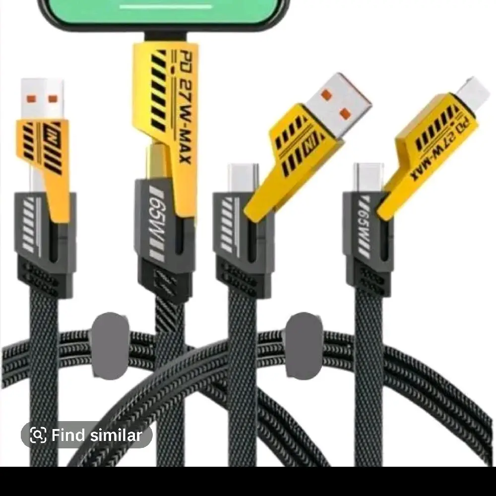 4 in 1 65W Multifunctional Fast Charging Cable, 1 Count Data Transfer & Power Delivery Cable, Tablet Phone Charging Data Cable, #Chargingcable #4in1cable #4in1chargingcable #phonecable #ctypecable Smartphone Cellphone Charger, car charger