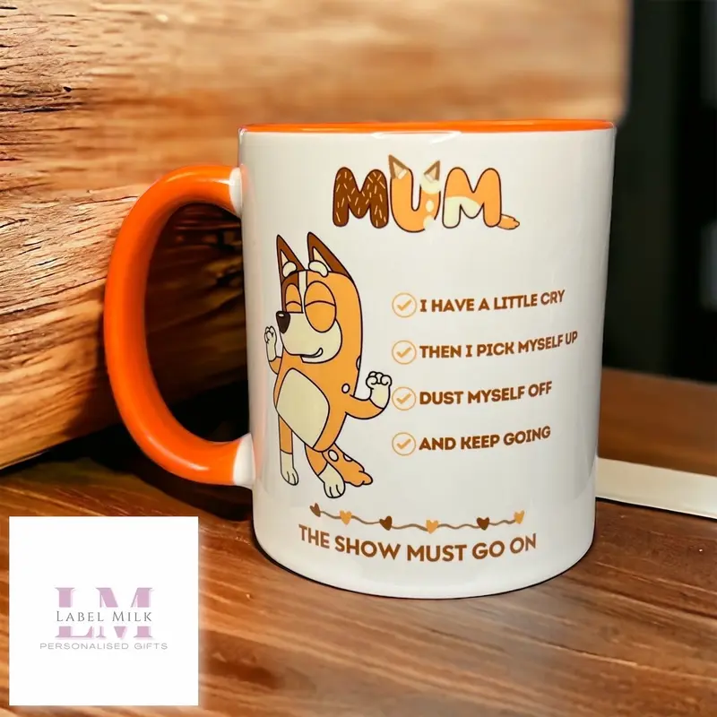 Bluey Mum Mug, Having a Cry Mug, Bluey Chilli Mug, Orange Mugs Drinkware Reusable Tumbler Cup Washable Ceramic Coffee Reuse christmas drinkingglass tea, Coffee Mug, Tea Mug, Mugs for mum 5