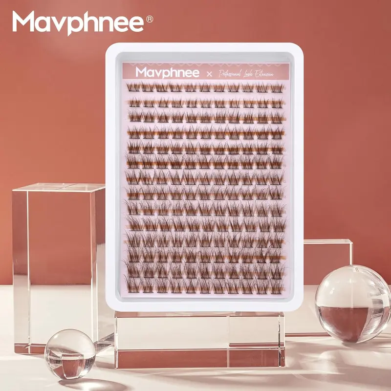 Mavphnnee Brown Lash Clusters - Natural Lash Extensions (168 Pcs, C Curve) for Everyday Wear - Makeup, Cosmetic Eyelashes Synthetic 5