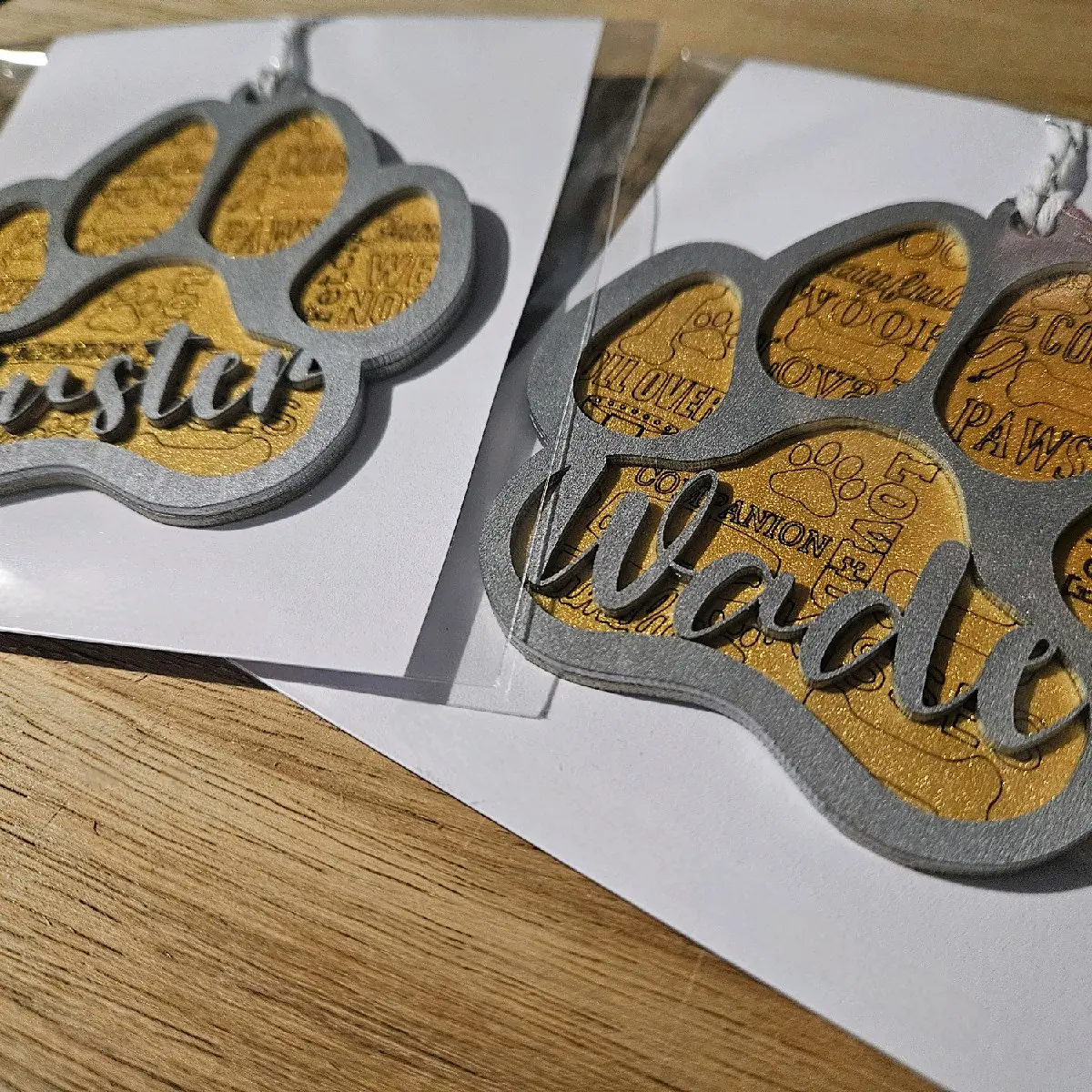 Personalised dog paw Christmas decoration Ornaments Tree