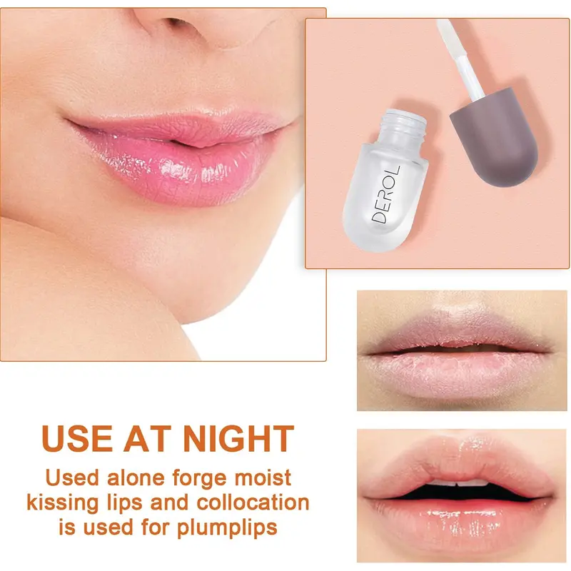 2PCS Lip Plumper Set, Natural Hydrating Lip Enhancer and Lip Care Serum, Day & Night Care for Plumping and Moisturizing Lips, Double Effect Lip Gloss, Lip Enhancer For Fuller Hydrated Beauty Lips 3