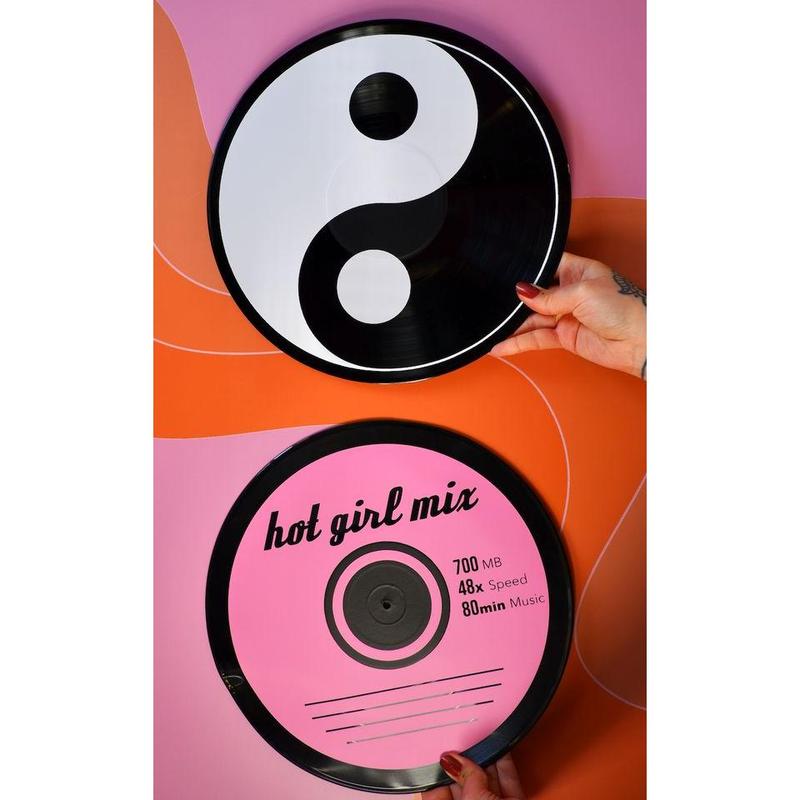 CD disk style hot girl mix upcycled vintage 12" LP vinyl record home decor 2