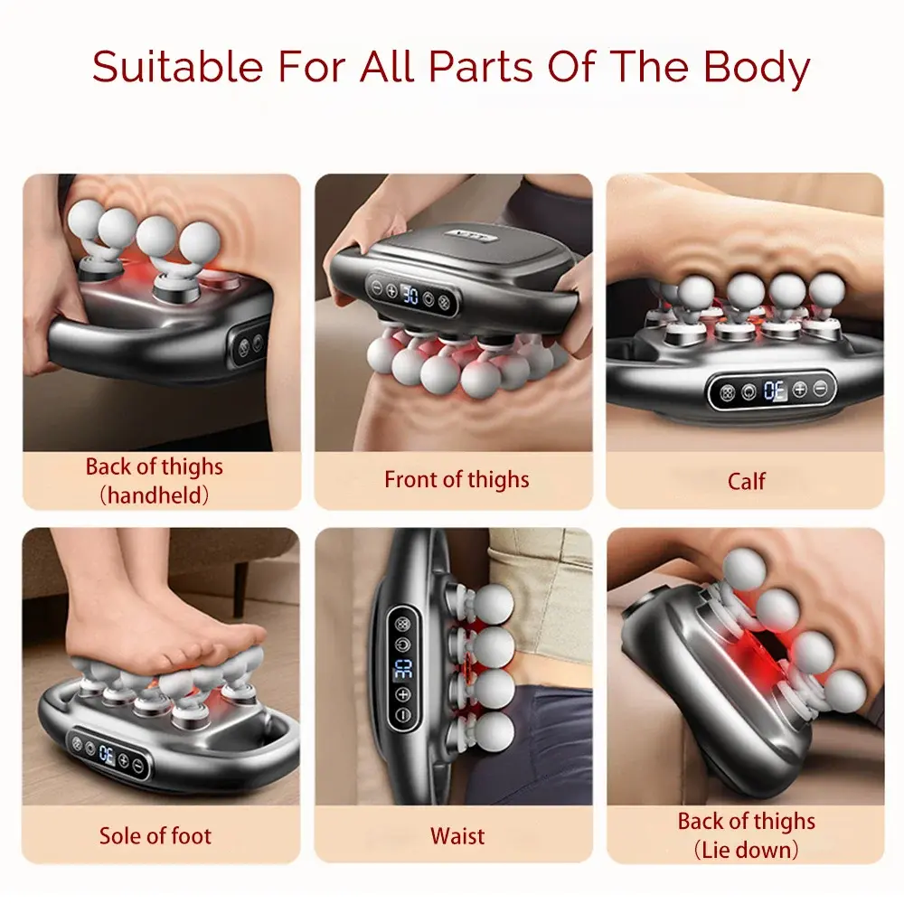 16-Head Fascia Gun High-Frequency Vibration Body Massage Gun for Back, Waist, Neck, Shoulder and Muscle Comfort massager  with  heat