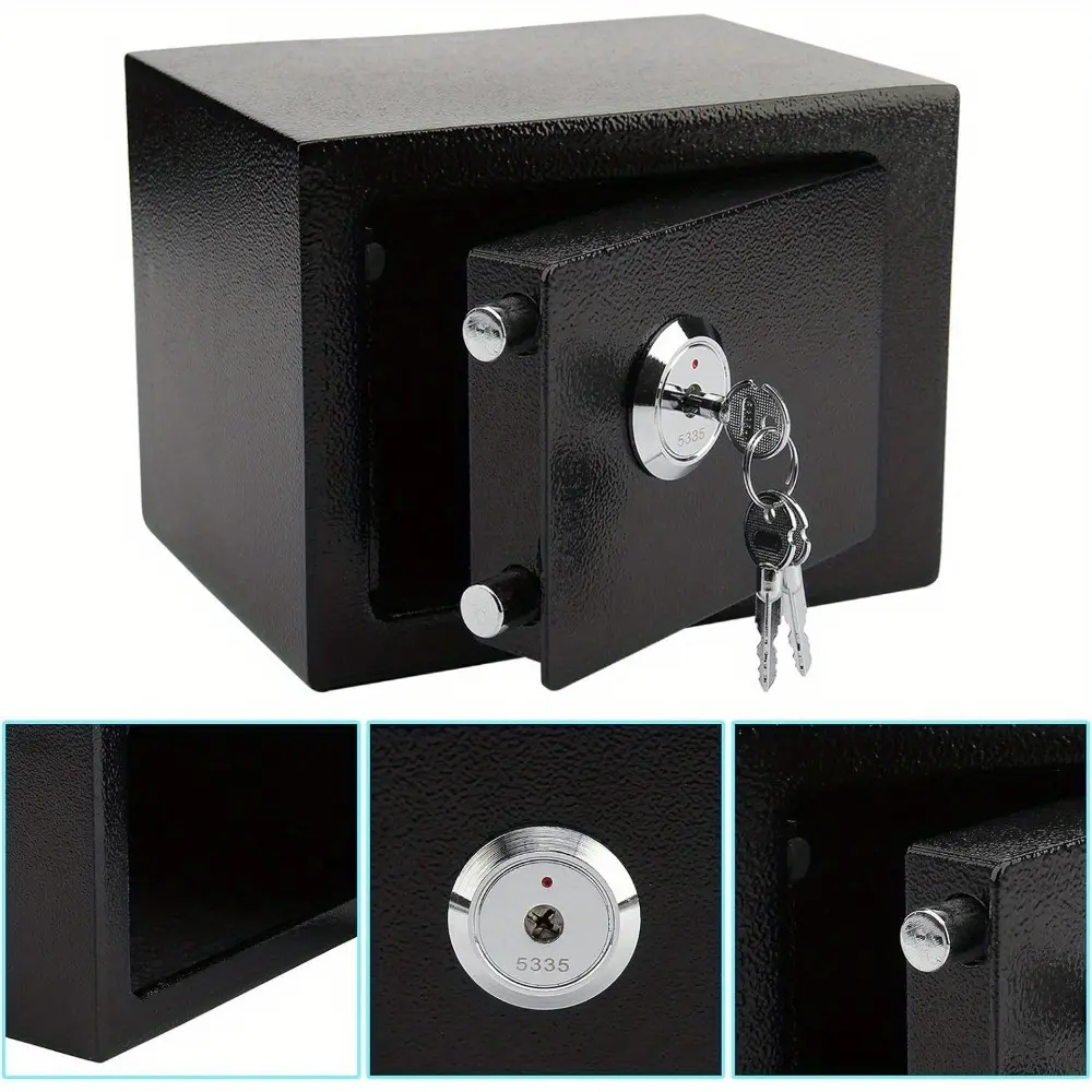 Safe 23x17×17cm Safe Box Small Safe Small Safety Box with Accessories and 3 Keys Keys Lock Security Cash Storage Box Home Security Mini Safe for Home Office