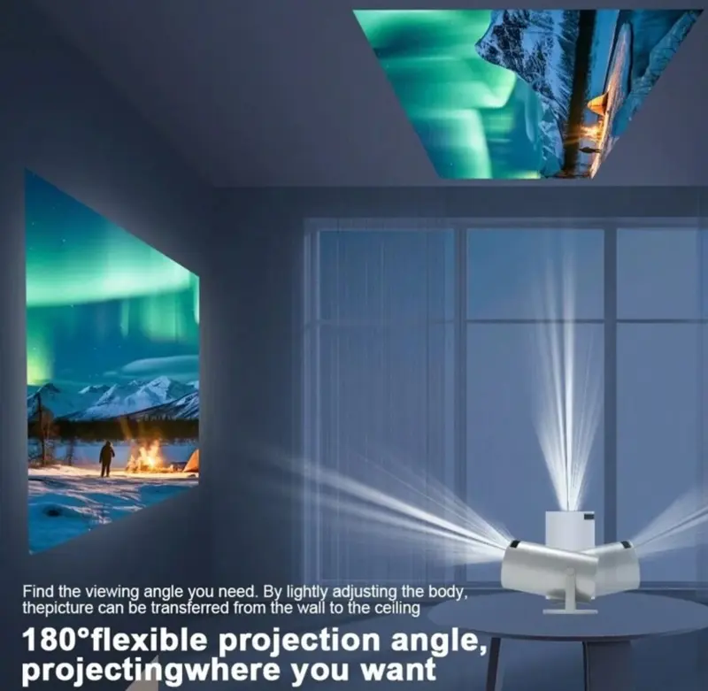 Magic Cubic | Transpeed Projector 4K | Grey/Black/White | Android 11 HY300 | Dual Wifi6 | 260ANSI All winner H713 BT5.0 1080P 1280*720P Cinema Outdoor Portable Projector | 180 Degree Bluetooth Audio 4