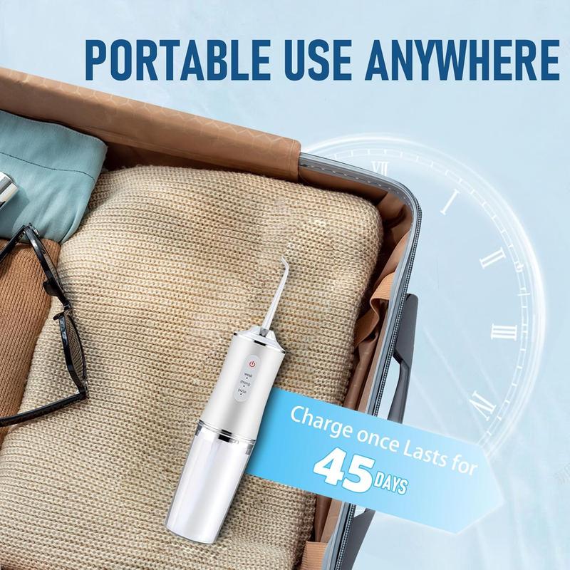 Electric Water Flosser Cordless for Teeth 3 Modes 4 Jet Tips Cleaning and Flossing Water Dental Portable Floss Irrigator Oral Water Flossed Rechargeable Tonsil Stone Travel Adults 5