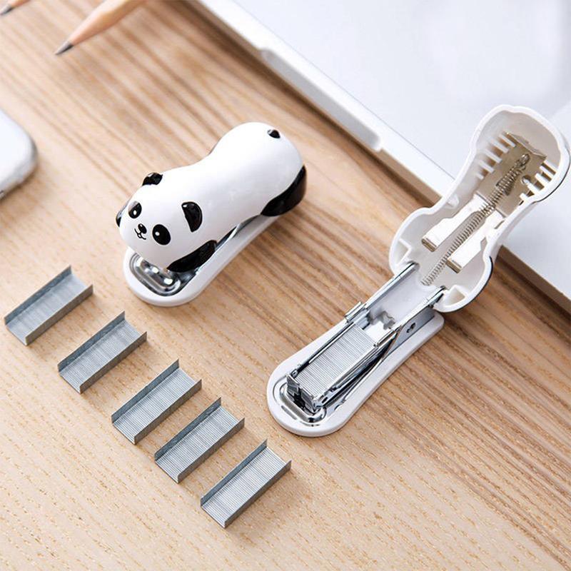 Product Introduction of E&I    1 Set of Panda - Shaped Mini Stapler Along with Staples, a Must - have for Home, Office and School Supplies 0