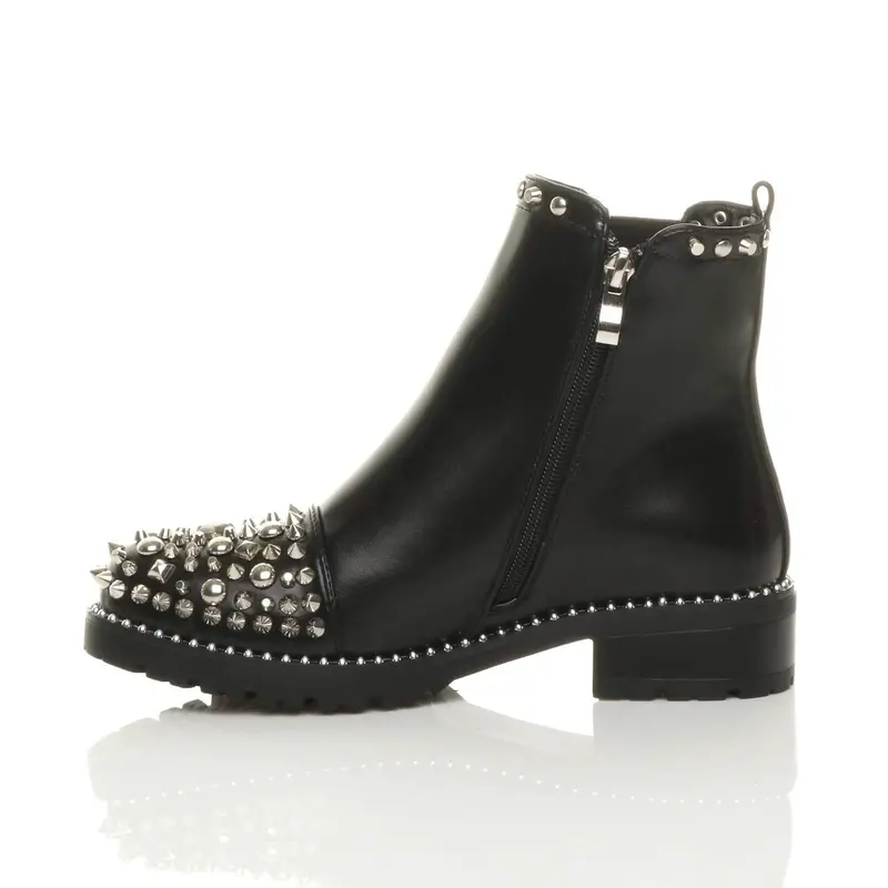 Low Heel Chunky Studded Chelsea Ankle Boots - I8887 2