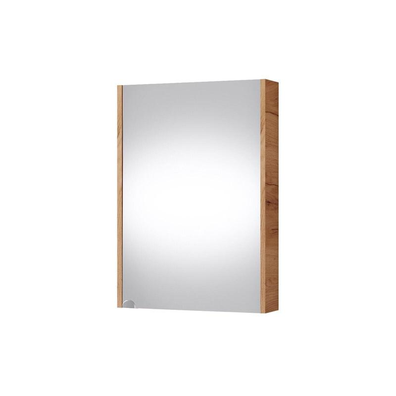 Mirror Bathroom Cabinet Mirrored Wall Unit 500mm Slimline Storage Craft Oak Avir 4