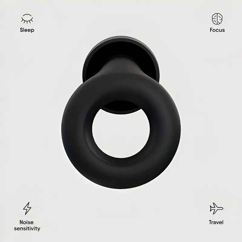 Ear Plugs for Sleep – Super Soft, Reusable Hearing Protection in Flexible Silicone for Noise Reduction & Flights - 8 Ear Tips in XS/S/M/L - 26dB Noise Cancelling - Black Best plugs for sleeping UK Noise cancelling Reusable ring doorbell wireless hangover 1