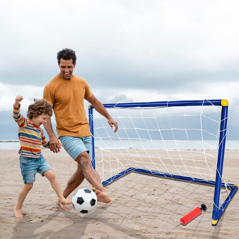 Koolbitz Portable Large Instant Football Goal Set with Ball and Pump, Outdoor Indoor Kids Fun Activity Soccer Football Set, Kids Football Goal Net Ball Pump Pegs Football Training Set 4