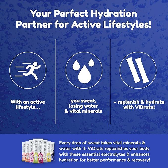 ViDrate Electrolyte Powder Hydration Sachets - Guava Flavor, Sugar-Free, 20 Sachets - Sport, Beverage Energy Drink 2