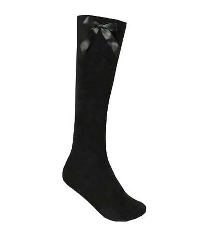 6 Pairs Cotton Rich Long Socks All Sizes Fashion School Knee High With Bow Girls 3