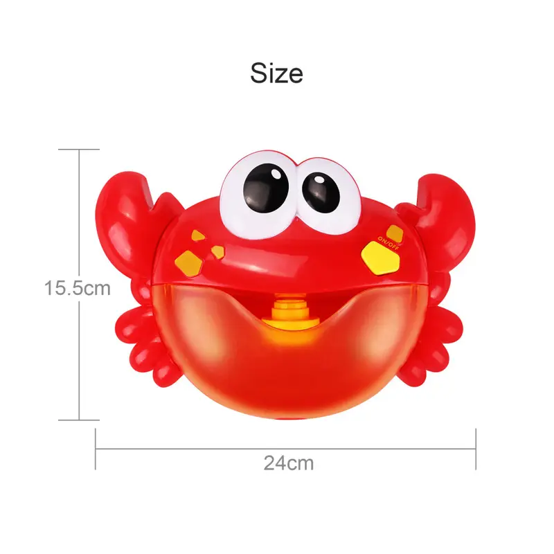 1 Piece Crab Shape Bubble Maker Toy with Suction Cup, Singing Bubble Blower Kids Toys Bubbling Bath Toys, Nursery Musical Crab for Baby Boys and Girls, Fun Shower Toys for Unisex Baby 3