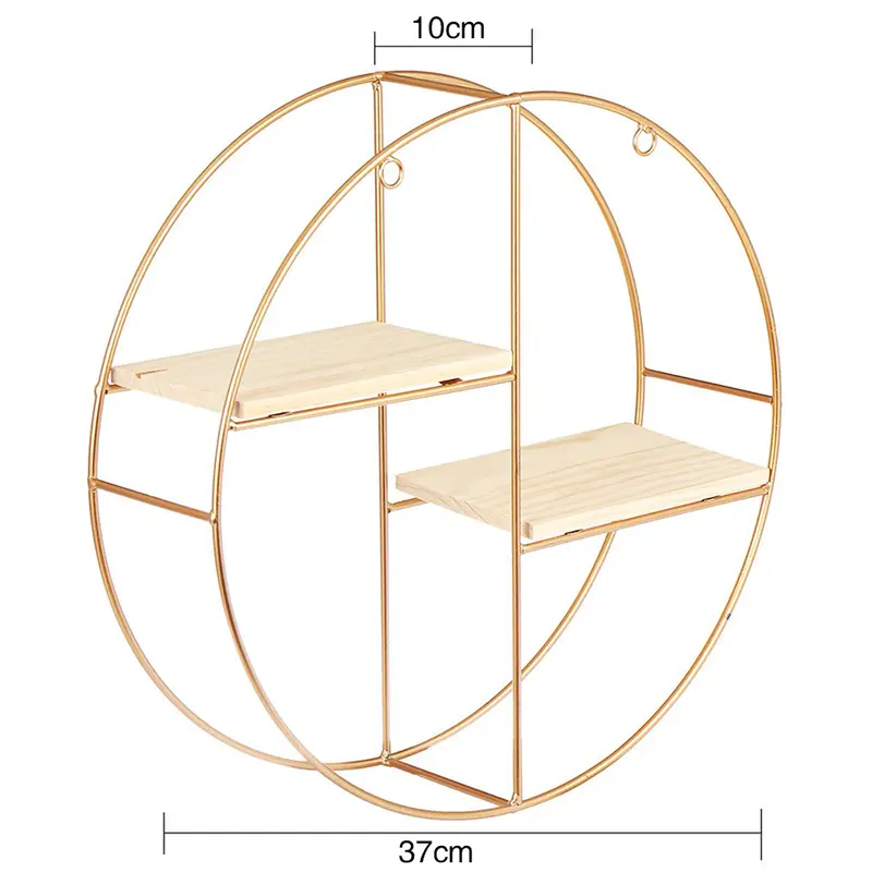Livingandhome 3 Sizes Gold Wall Hanging Storage and Display Decorative Shelf - Space-Saving and Stylish Shelves 8