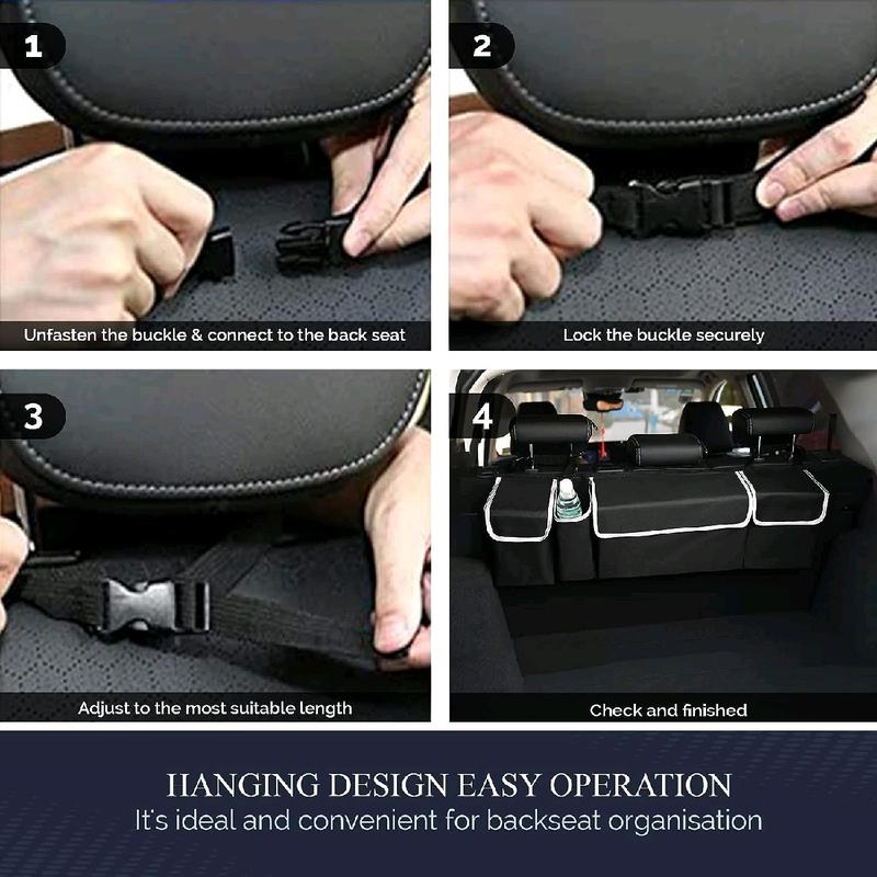 Car Boot Organiser Back Seat Hanger Tidy Storage Bag Pocket Hanging Pouch Large Foldable 2