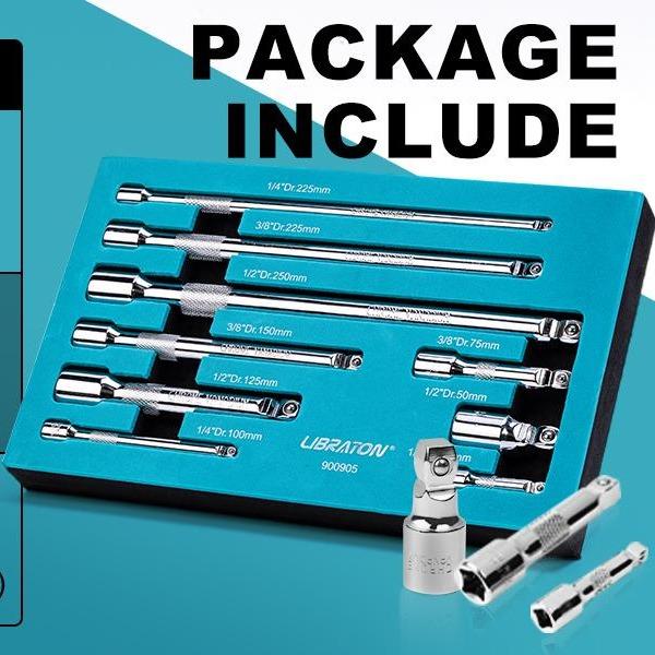 9 Piece Wobble Extension Set 1/4 Drive for Power Tool 0