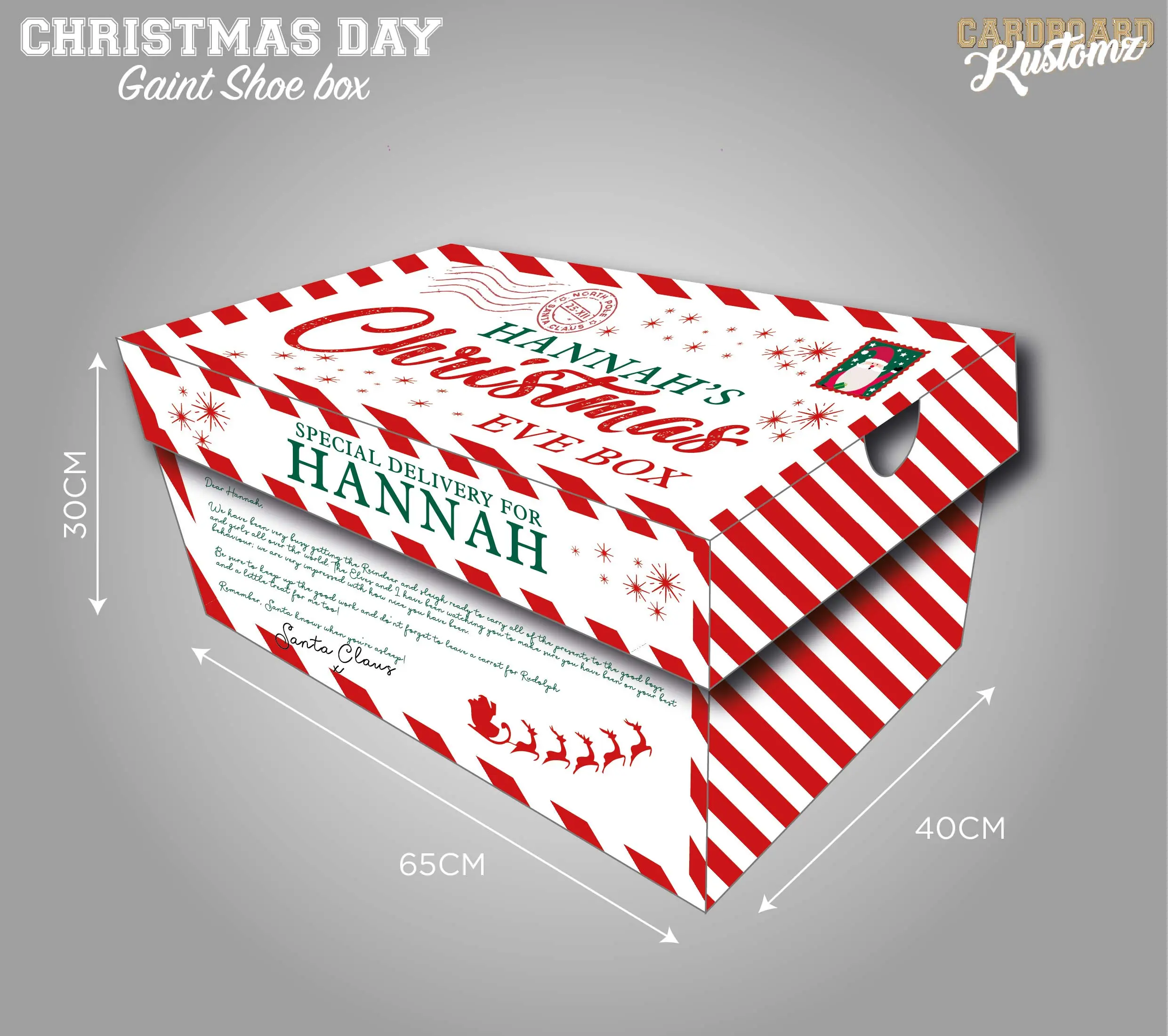 Christmas Eve Box, Giant Christmas Gift Box, Giant Christmas Shoe Box