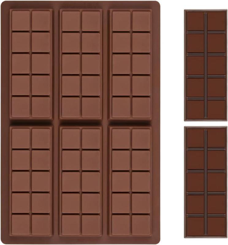 Silicone Chocolate Bar Mould Rectangle Sectional Snap Bar Wax Melts Candy Mold Birthday Flexible 1