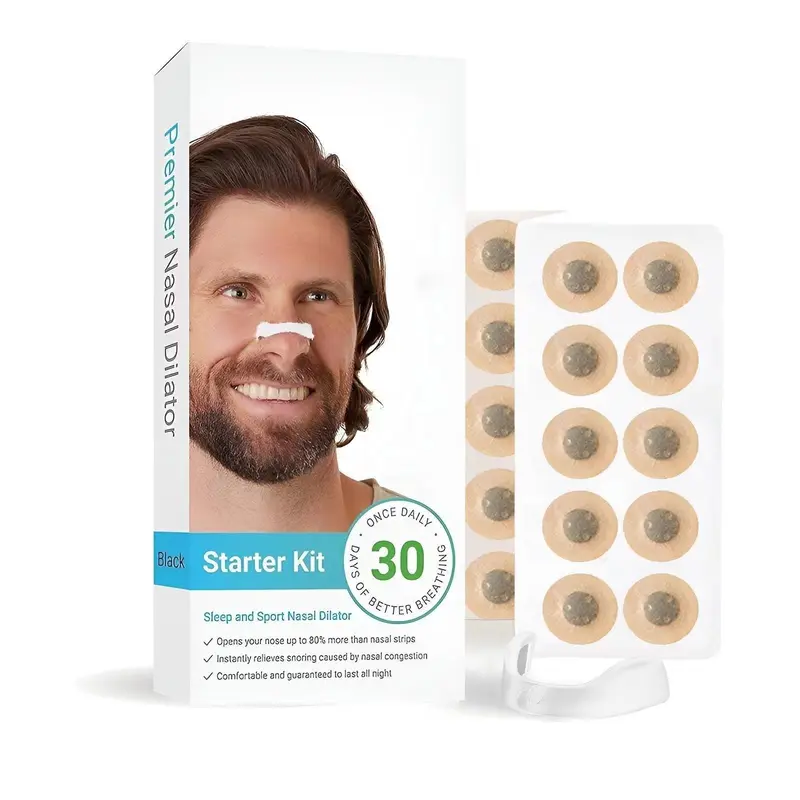 Magnetic Nasal Dilators for Nasal Breathing - Improve Sleep Quality and Reduce Snoring, 30pcs, Black Comfort Skincare Nose Strips Pack 0