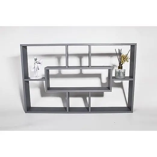 Floating 7 Compartment Display Wall Mounted Bookshelf Decor Flower Room Mdf 2