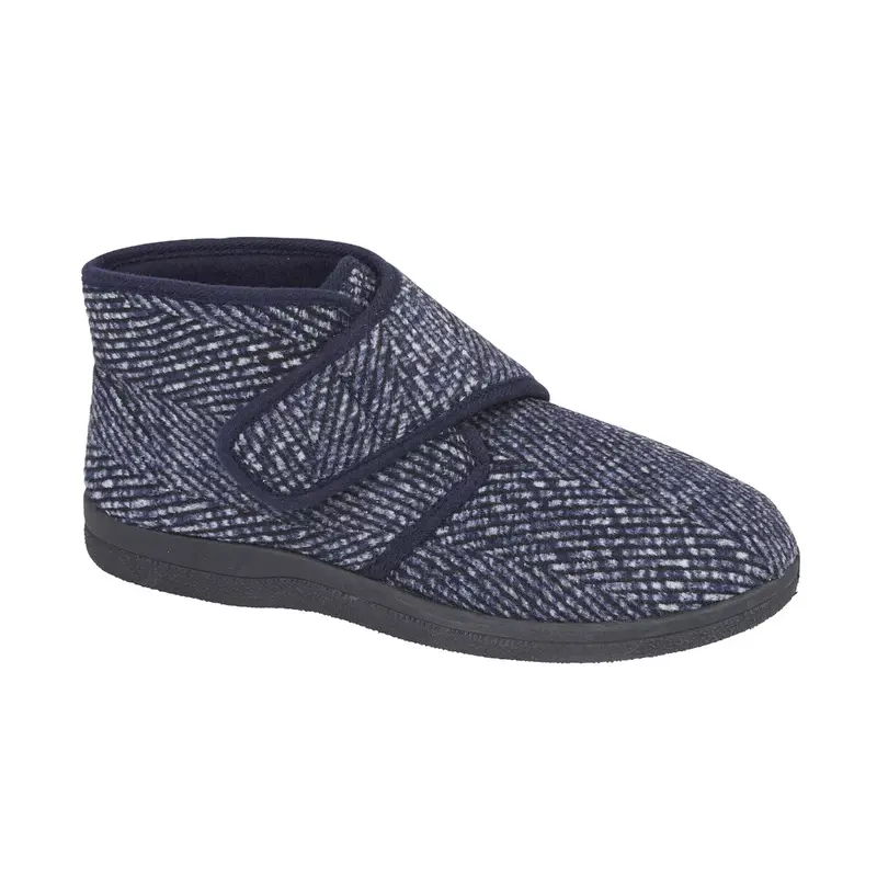 Mens Slippers Boots Warm Fleece Lining Winter Ankle Touch Strap Bedroom House Lounge Indoor Outdoor Bootie Shoe Size Boy Footwear Comfort 3