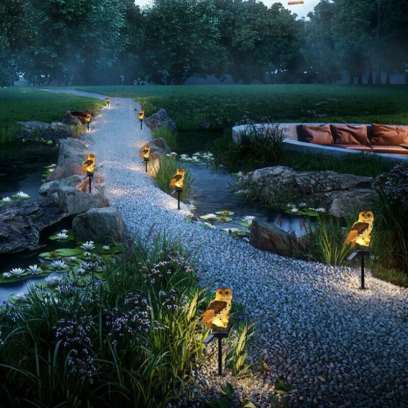 Owl Solar Powered LED Garden Lights Outdoor Ornament Lawn Light Lamp Waterproof 5