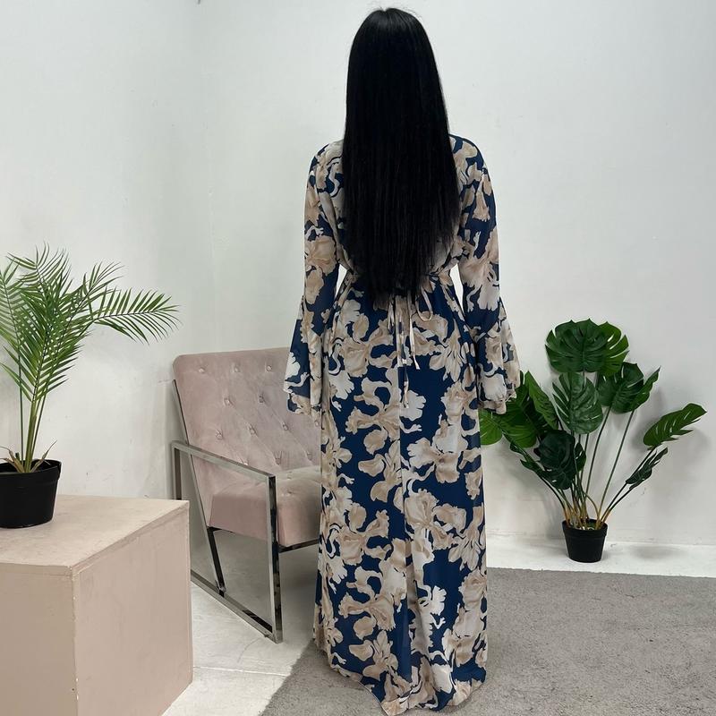 Ladies floral print modest dress onesize uk 6-14 1