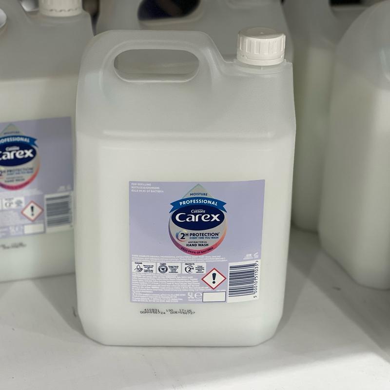 Carex Moisture Antibacterial Hand Wash, Kills Bacteria & Viruses, Dermatologically Tested Liquid Soap that Cleans & Protects Hands, 5 Litre (Pack of 1) Nail Gentle Comfort Moisturizer Moisturize Hydrating 1