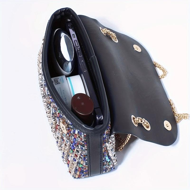 Product Introduction of Women's Fashion Evening Handbag, Elegant Style Rhinestone Embellishments Purse, Lightweight Bag For Banquet And Party Use 8