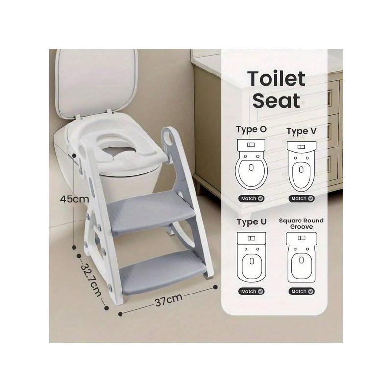 Potty Training Seat Toilet Seat Adjustable Potty Ladder Seat For Toilet Training With Steps Handle Soft Cushion Design 2 In 1 Potty Training Toilet Seat 3