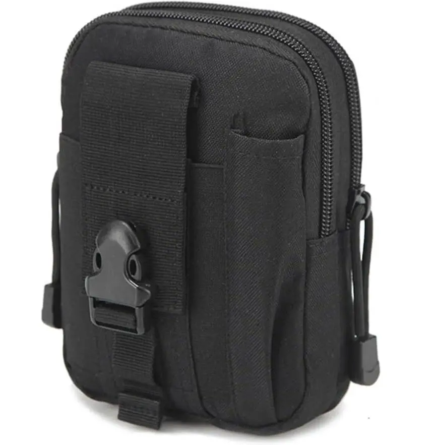 Tactical Molle Pouch Men Belt Waist Bag Compact Outdoor Multipurpose Utility Gadget with Cell Phone Holster Holder for Cycling Running Hiking